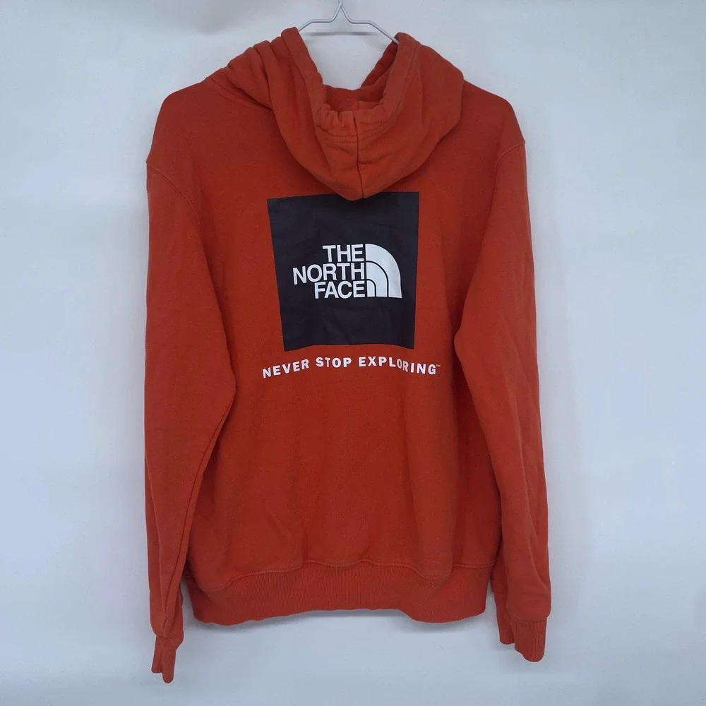 Orange The‎ North Face Hoodie Medium Double Sided Never Stop Exploring Outdoors